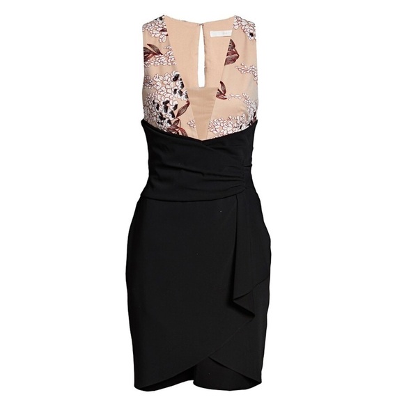 NWT ANTHROPOLOGIE Floral Embroidered Sleeveless Ruched Ruffle Faux Wrap Dress M - Picture 7 of 8